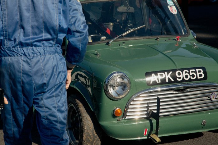 An Austin Cooper S in the paddock