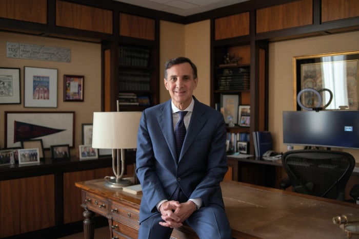 Portrait of Ronald Daniels, Johns Hopkins University president, inside of his office on the campus