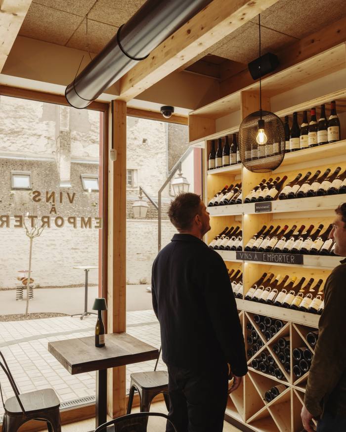 Keeling in the Domaine du Comte Liger-Belair’s La Cuverie wine bar and shop in Vosne-Romanée