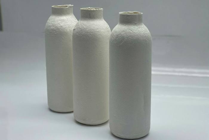 Unilever’s prototype paper bottle for laundry detergent