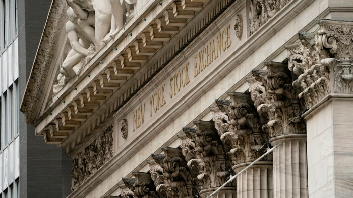 Exterior detail of the New York Stock Exchange