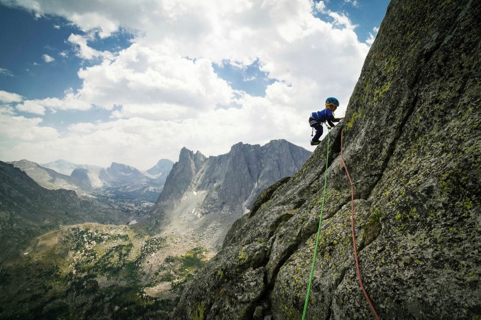 Jackson climbs the final section of Pingora Peak