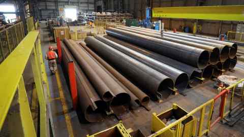 A stack of steel pipes