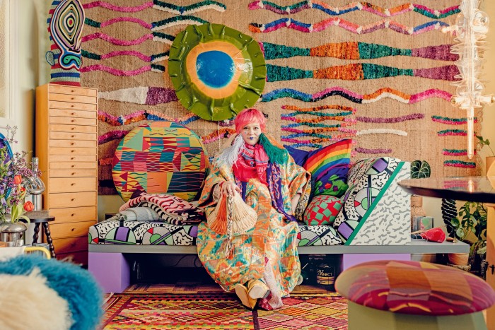 Bethan Laura Wood in her colourful living room 