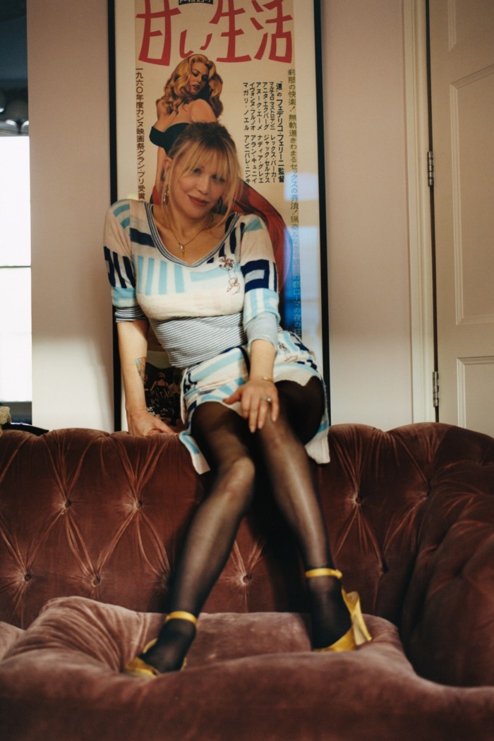 Courtney Love, at home in London