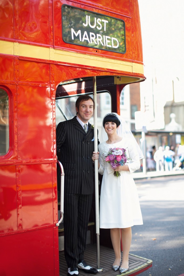 HTSI junior picture editor Paula Baker on a vintage Routemaster bus