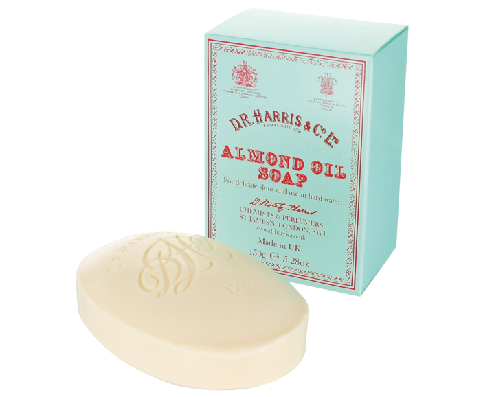 DR Harris almond soap, a grooming staple