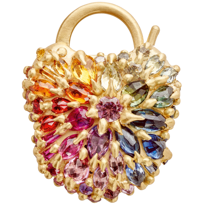 Polly Wales 18ct-gold and sapphire Cecile padlock, $11,000