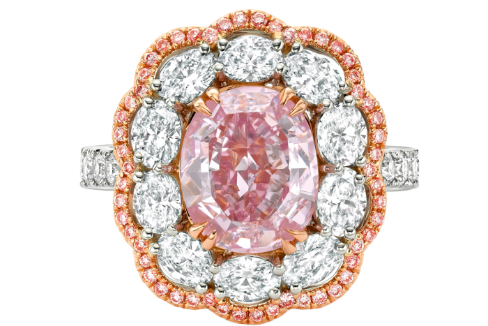 Boodles platinum, rose-gold and white- and pink-diamond Big Sur ring, POA