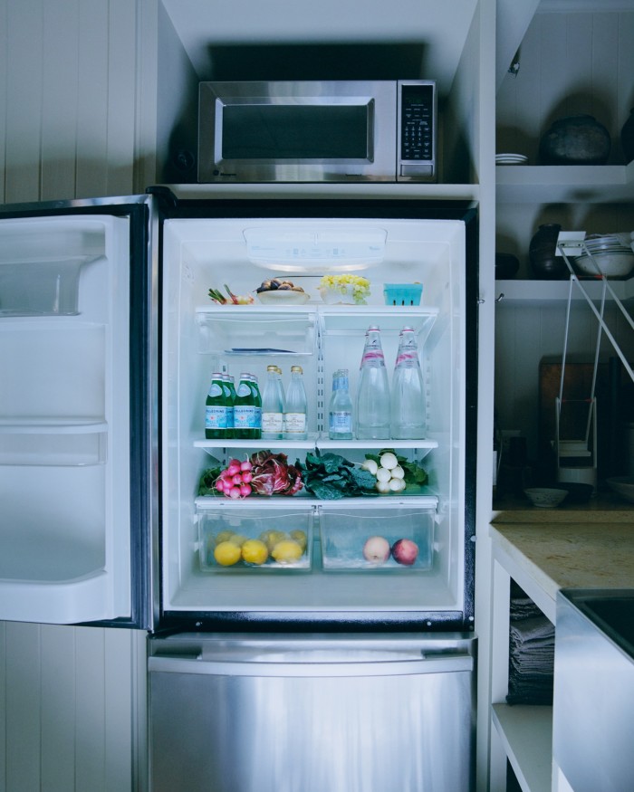 His fridge – “just water and some fruit for still-life props”