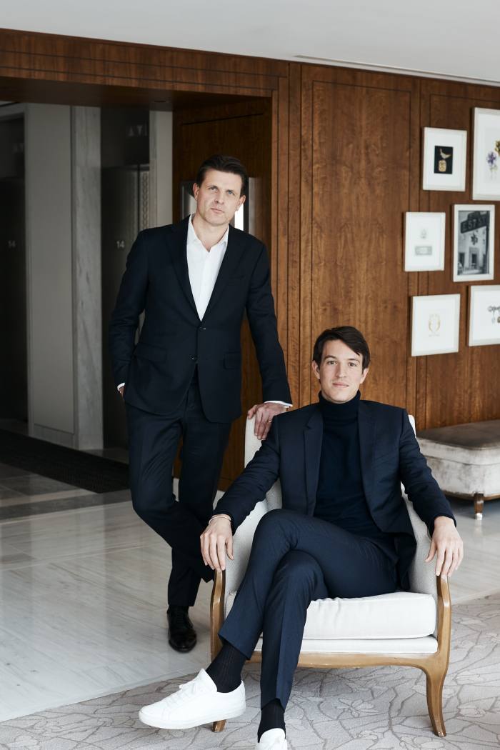 Tiffany chief executive Anthony Ledru, left, and Alexandre Arnault, executive vice president of product and communications