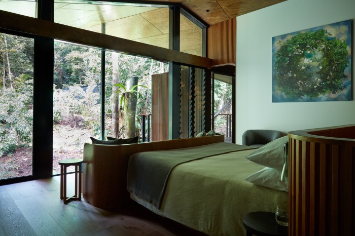 A bedroom in Daintree Pavilion, Silky Oaks Lodge