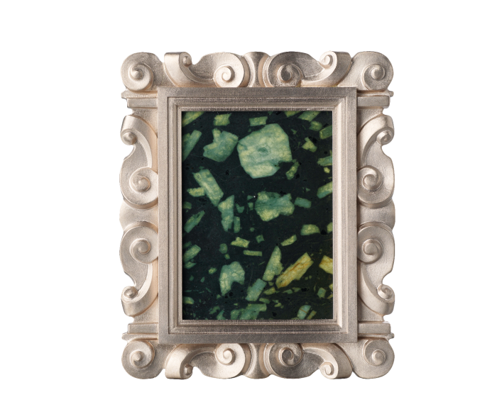 Cora Sheibani white-gold and green porphyry Renaissance frame brooch, POA