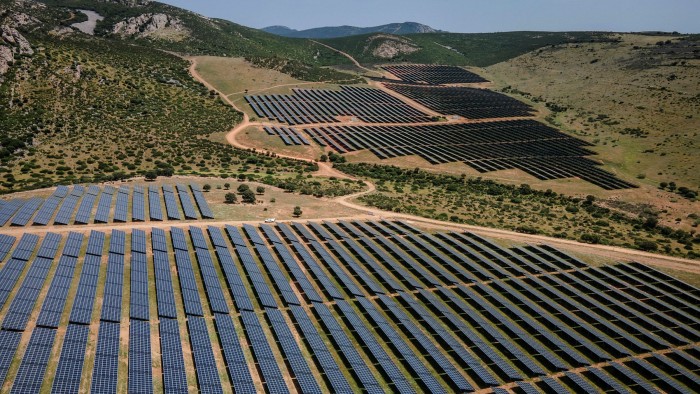 Photovoltaic panels at Iberdrola SA’s Puertollano II solar plant in Puertollano, Spain
