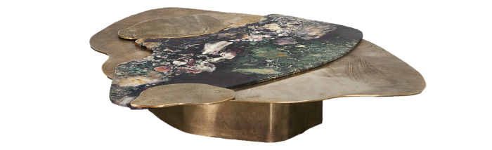 Vincenzo de Cotiis marble and cast-brass coffee table, 2016, POA