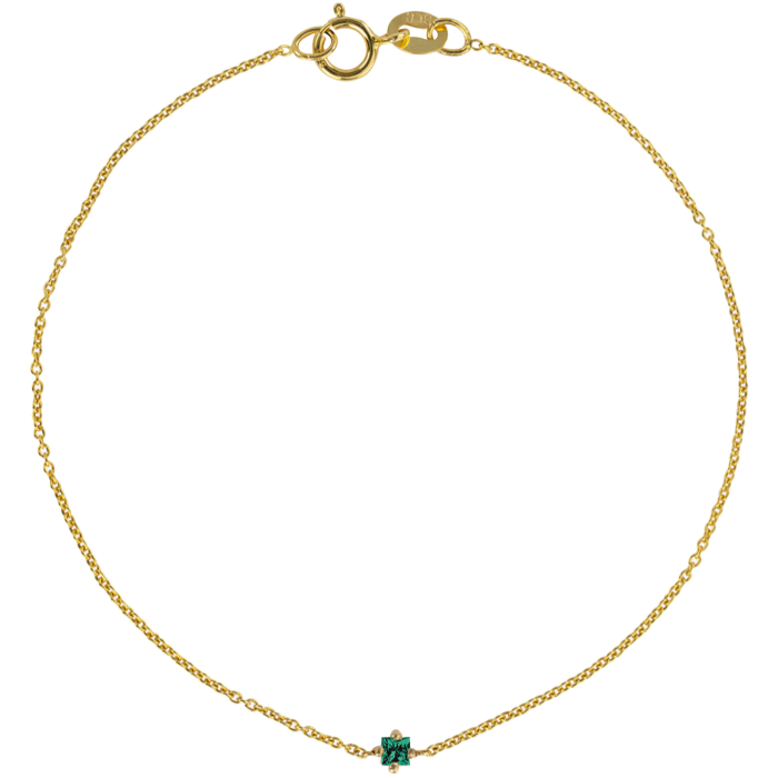 Lizzie Mandler x Fine Matter gold and emerald floating bracelet, £274