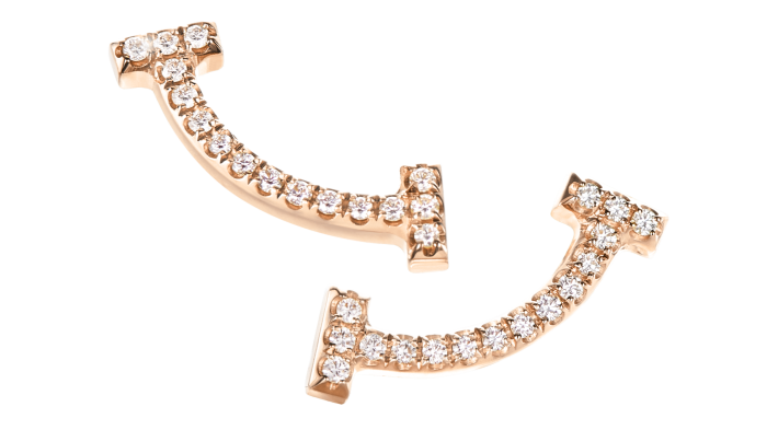 Tiffany & Co rose-gold and diamond Tiffany T Smile earrings, £1,725 