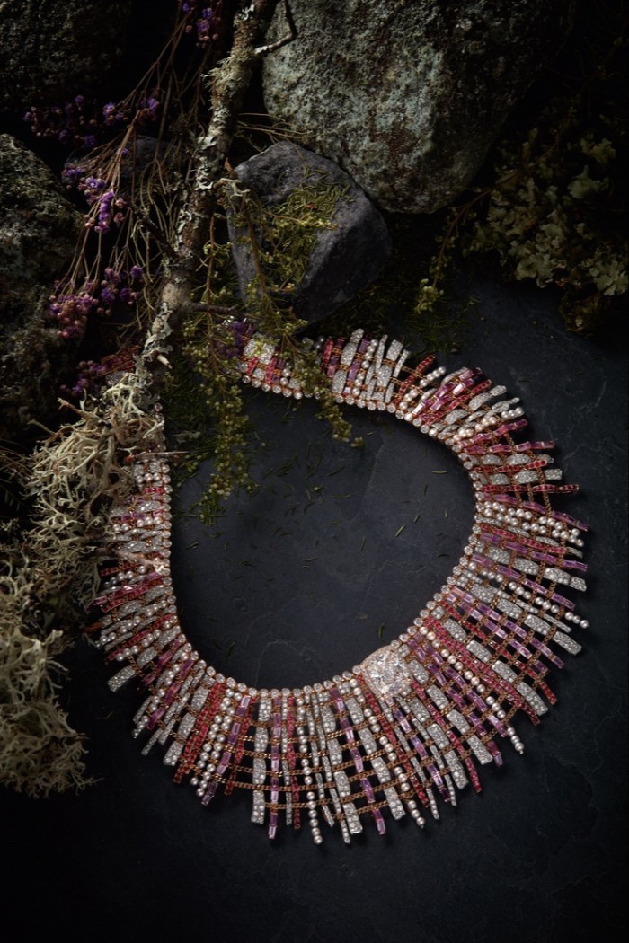 Chanel platinum, pink-gold, sapphire, spinel and diamond Patrimony necklace, POA