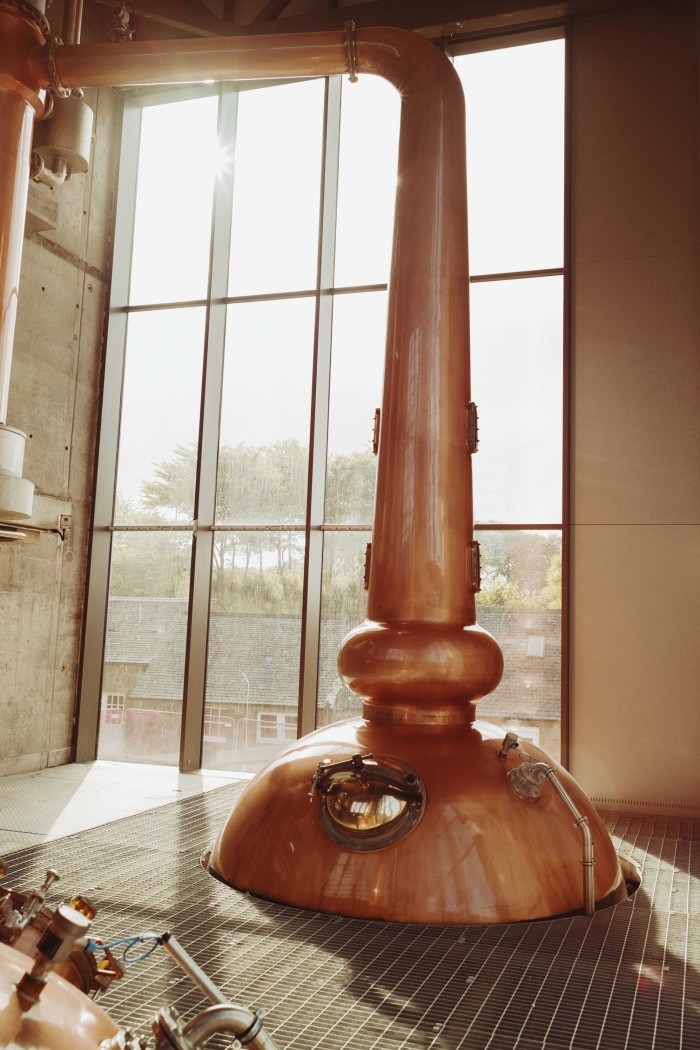 One of the two state-of-the-art copper pot stills in the Lighthouse