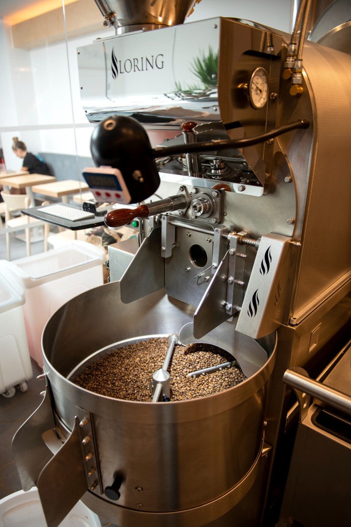 A roasting machine at Kiss the Hippo in London