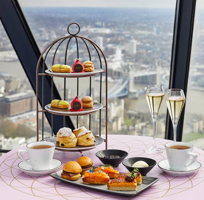 Afternoon tea with views over the city at Searcys at The Gherkin