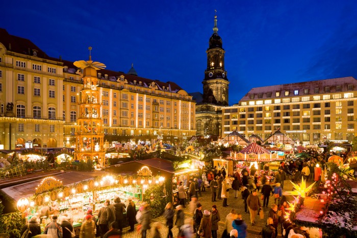 One of the nine Christmas markets in Dresden’s Old Town