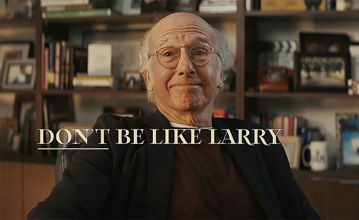 Screengrab of Larry David in a Super Bowl ad for FTX