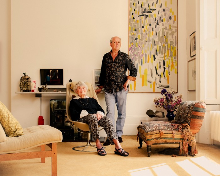Adrian and Joan Dannatt in their London sitting room