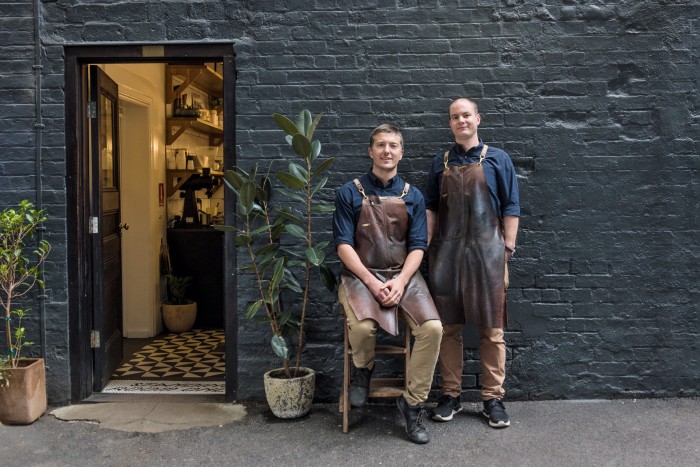 Bowen Holden, left, and Pip Heath, owners of Patricia, Melbourne