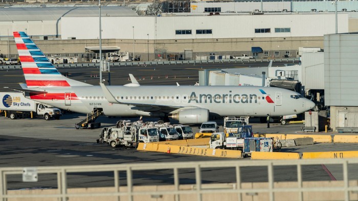 An American Airlines plane standing on the tarmac