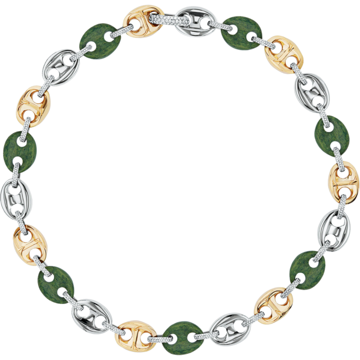 Dior crystal-detail gold- and silver-finish brass and jade CD Icon necklace, £1,750