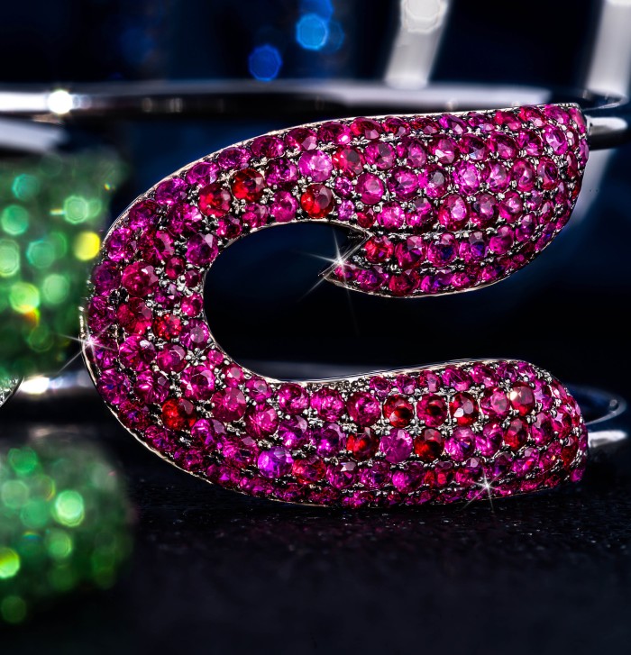 The Jacob & Co ruby encrusted Safety Pin bracelet
