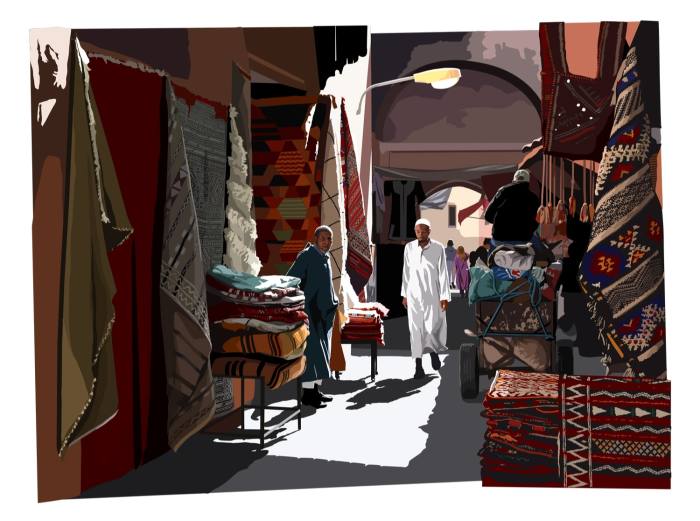 Marrakesh Souks by Leslie Gerry