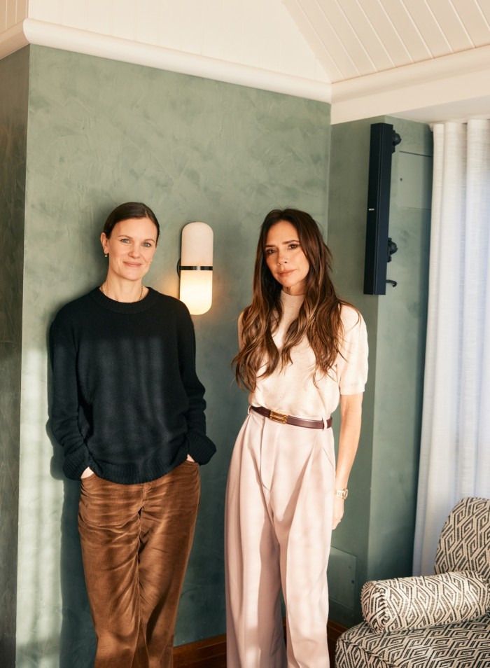 The editor with fashion designer Victoria Beckham