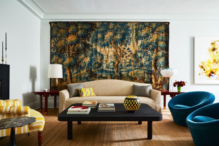 The living room of the Upper East Side apartment