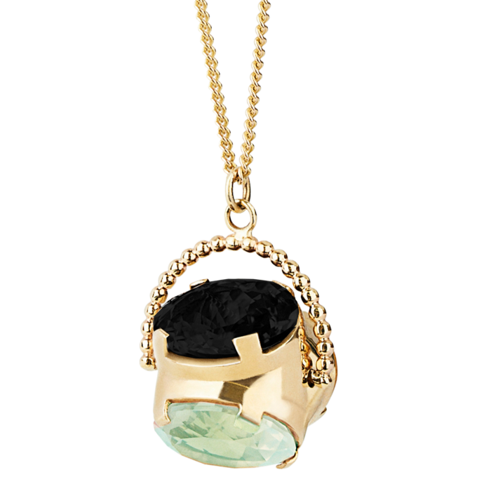 Amy Russell Taylor x Cosmoss gold, priasolite, topaz and black-sapphire The Oracle Dial necklace, £870