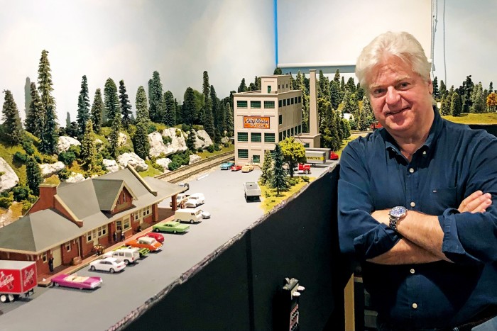 Barclay with his model railway