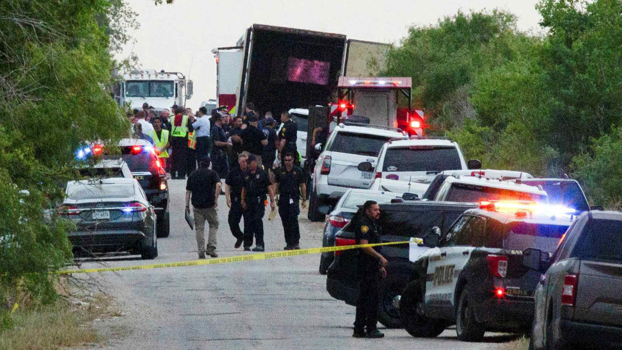 Officials say 50 migrants found dead in tractor trailer in Texas 