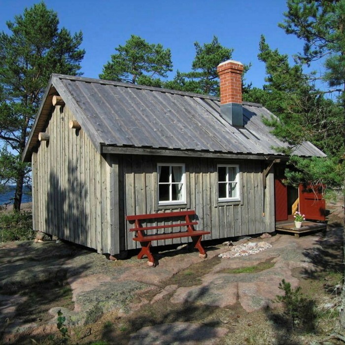 Small cottage in woodland