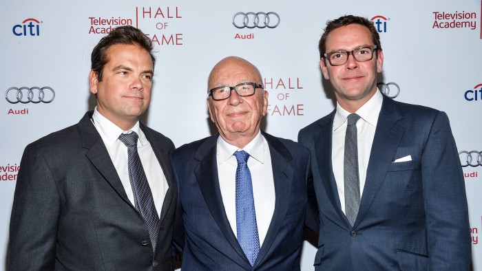 Lachlan and James Murdoch with their father Rupert