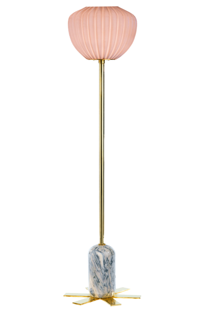 The bohemian blown glass, brass and marble Don Giovanni floor lamp, €3,300