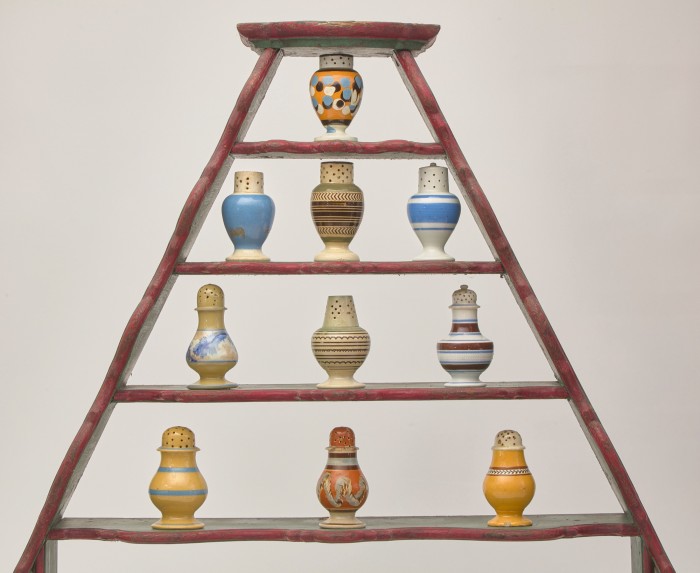 Ten pieces from a collection of of 45 pepper pots – amassed over 40 years by a couple in Delaware – sold by Freeman’s for $11,340 (more than double its $3,000-$5,000 estimate)