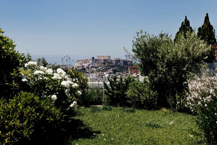 The view of the Acropolis from her rooftop terrace