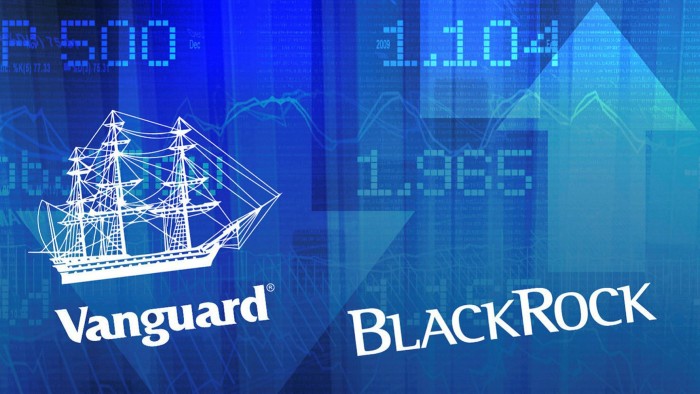 Logos of Vanguard and BlackRock