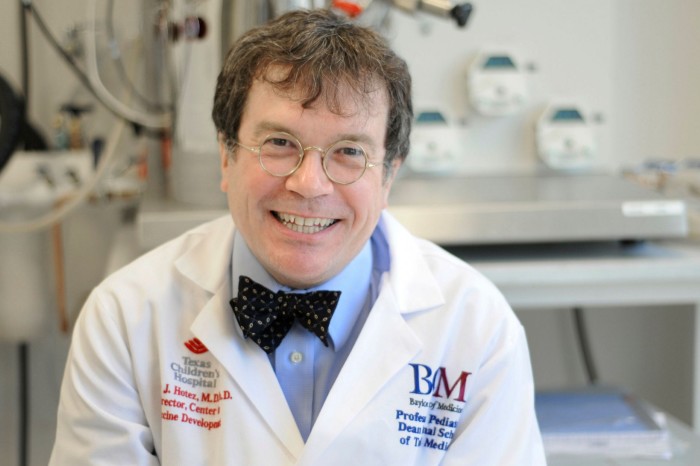 Peter Hotez, a professor at the Baylor College of Medicine, says the development of a vaccine should not be viewed as a manufacturing problem