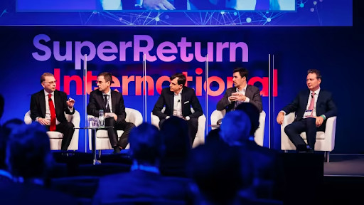 KKR’s Philipp Freise, centre, at SuperReturn’s conference in 2021