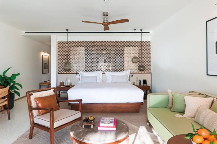 Rooms are decorated with a traditional finca aesthetic