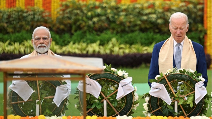 Narendra Modi and Joe Biden at the G20 meeting in Delhi in September