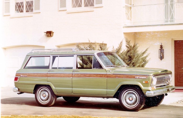 A 1969 Wagoneer: the wood grain “was one of the ways you knew you had the top of the line”
