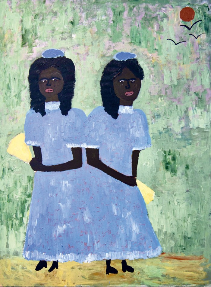 “Conjoined Twins in Soft Blue Dressing”, 2020, by Cassi Namoda 